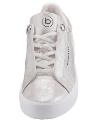 silberne Leder niedrige Sneakers von Bugatti