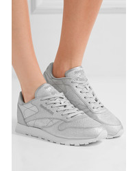 silberne Leder niedrige Sneakers von Reebok