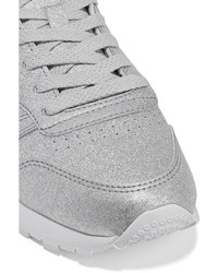 silberne Leder niedrige Sneakers von Reebok