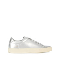 silberne Leder niedrige Sneakers von Common Projects