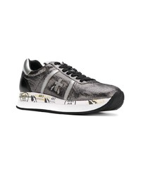 silberne Leder niedrige Sneakers von Premiata