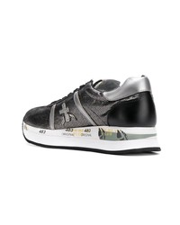 silberne Leder niedrige Sneakers von Premiata