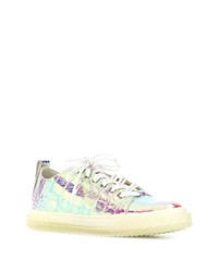 silberne Leder niedrige Sneakers von Giuseppe Zanotti