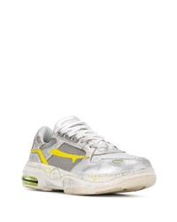 silberne Leder niedrige Sneakers von Premiata