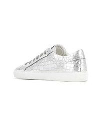 silberne Leder niedrige Sneakers von Hide&Jack