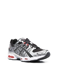 silberne Leder niedrige Sneakers von Asics