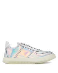 silberne Leder niedrige Sneakers von Giuseppe Zanotti