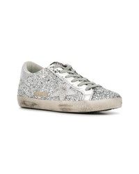 silberne Leder niedrige Sneakers von Golden Goose Deluxe Brand