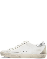 silberne Leder niedrige Sneakers von Golden Goose Deluxe Brand