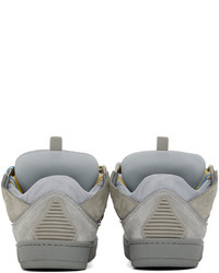 silberne Leder niedrige Sneakers von Lanvin
