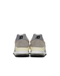 silberne Leder niedrige Sneakers von New Balance