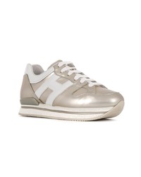 silberne Leder niedrige Sneakers von Hogan