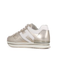 silberne Leder niedrige Sneakers von Hogan