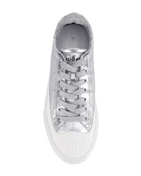 silberne Leder niedrige Sneakers von Hogan