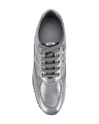 silberne Leder niedrige Sneakers von Hogan