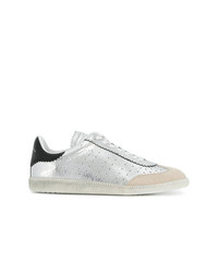 silberne Leder niedrige Sneakers von Isabel Marant