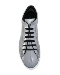 silberne Leder niedrige Sneakers von Fendi