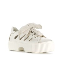 silberne Leder niedrige Sneakers von AGL