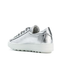 silberne Leder niedrige Sneakers von Philippe Model