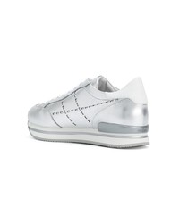 silberne Leder niedrige Sneakers von Hogan