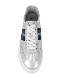 silberne Leder niedrige Sneakers von Hogan