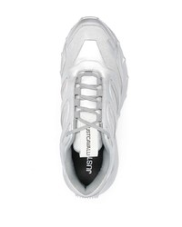 silberne Leder niedrige Sneakers von Just Cavalli