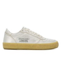 silberne Leder niedrige Sneakers von Philippe Model