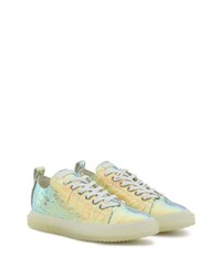 silberne Leder niedrige Sneakers von Giuseppe Zanotti