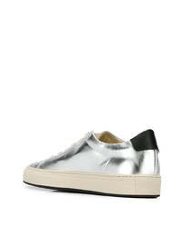 silberne Leder niedrige Sneakers von Common Projects