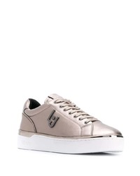 silberne Leder niedrige Sneakers von Liu Jo