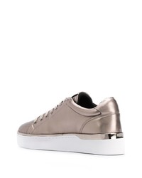 silberne Leder niedrige Sneakers von Liu Jo