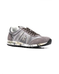 silberne Leder niedrige Sneakers von Premiata