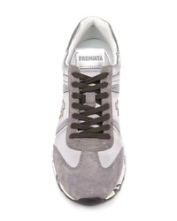 silberne Leder niedrige Sneakers von Premiata