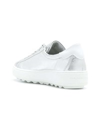 silberne Leder niedrige Sneakers von Philippe Model