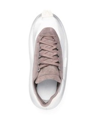 silberne Leder niedrige Sneakers von Y-3