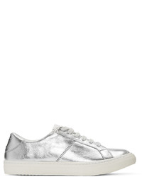 silberne Leder niedrige Sneakers von Marc Jacobs