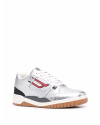 silberne Leder niedrige Sneakers von Bally