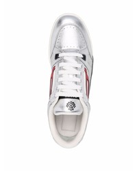 silberne Leder niedrige Sneakers von Bally