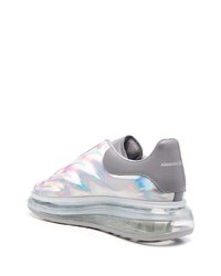 silberne Leder niedrige Sneakers von Alexander McQueen