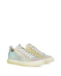 silberne Leder niedrige Sneakers von Giuseppe Zanotti