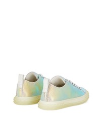 silberne Leder niedrige Sneakers von Giuseppe Zanotti