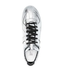 silberne Leder niedrige Sneakers von Maison Margiela