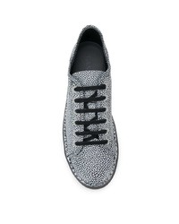 silberne Leder niedrige Sneakers von Lanvin