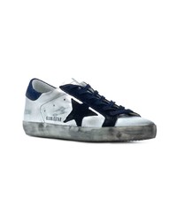 silberne Leder niedrige Sneakers von Golden Goose Deluxe Brand