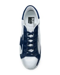 silberne Leder niedrige Sneakers von Golden Goose Deluxe Brand