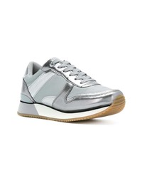 silberne Leder niedrige Sneakers von Tommy Hilfiger