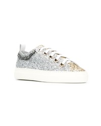 silberne Leder niedrige Sneakers von N°21