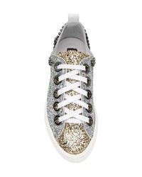 silberne Leder niedrige Sneakers von N°21