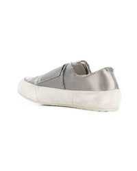 silberne Leder niedrige Sneakers von Pedro Garcia