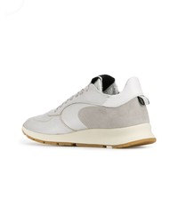 silberne Leder niedrige Sneakers von Philippe Model